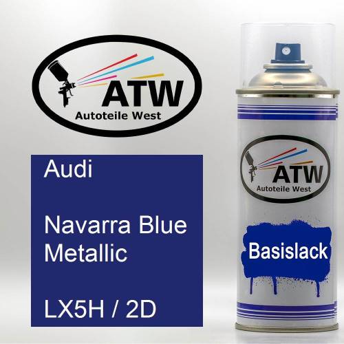 Audi, Navarra Blue Metallic, LX5H / 2D: 400ml Sprühdose, von ATW Autoteile West.